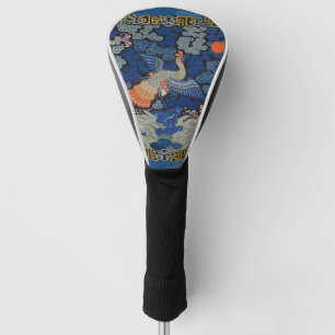 Vintage Chinese Crane Pattern: Imperial Blue Golf Head Cover