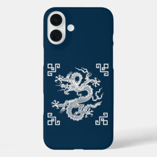Vintage Chinese Dragon in White iPhone 16 Plus Case