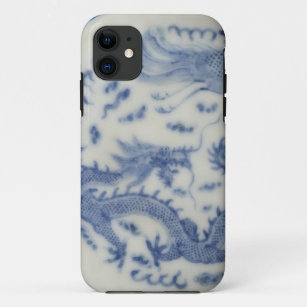 Vintage chinese dragon monaco blue chinoiserie Case-Mate iPhone case