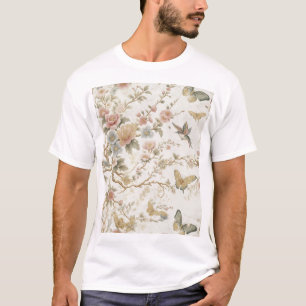 Vintage Chinese Floral Pattern with Hummingbird T-Shirt