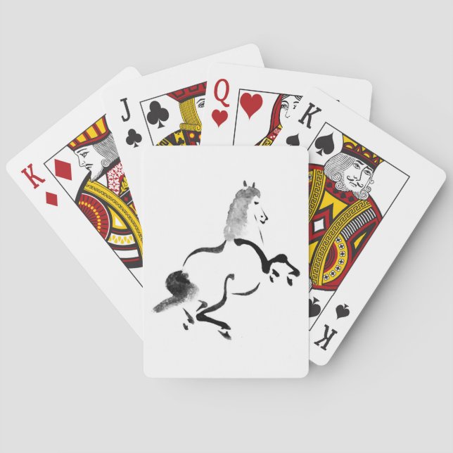 Vintage Chinese Horse Playing Cards (Back)