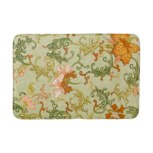 Vintage Chinese Ornament Jones Flowers Bath Mat
