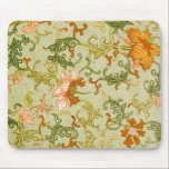 Vintage Chinese Ornament Jones Flowers   Mouse Pad<br><div class="desc">This intricate floral pattern is based on an illustration from Owen Jones's influential 1867 book, Examples of Chinese Ornament. The illustration features a beautiful repeating motif of stylized flowers and swirling vines in a striking palette of green and orange on a pale green background. The detailed and dynamic design is...</div>