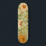 Vintage Chinese Ornament Jones Flowers   Skateboard<br><div class="desc">This intricate floral pattern is based on an illustration from Owen Jones's influential 1867 book, Examples of Chinese Ornament. The illustration features a beautiful repeating motif of stylized flowers and swirling vines in a striking palette of green and orange on a pale green background. The detailed and dynamic design is...</div>