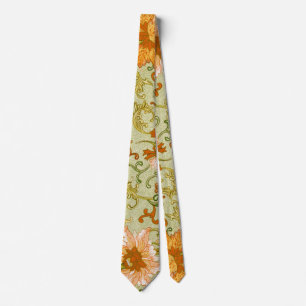 Vintage Chinese Ornament Jones Flowers   Tie