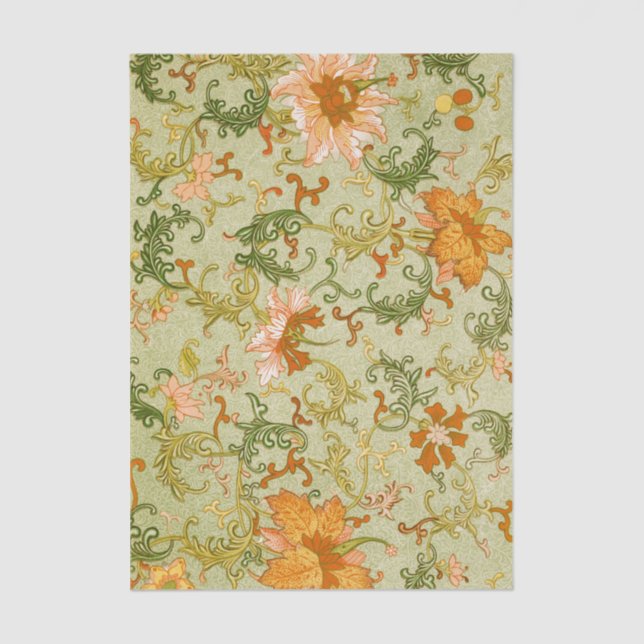 Vintage Chinese Ornament Jones Flowers   Tissue Paper (Front)