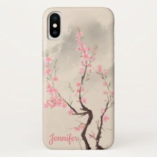 Vintage Chinese Style Pink Flower Painting Case-Mate iPhone Case