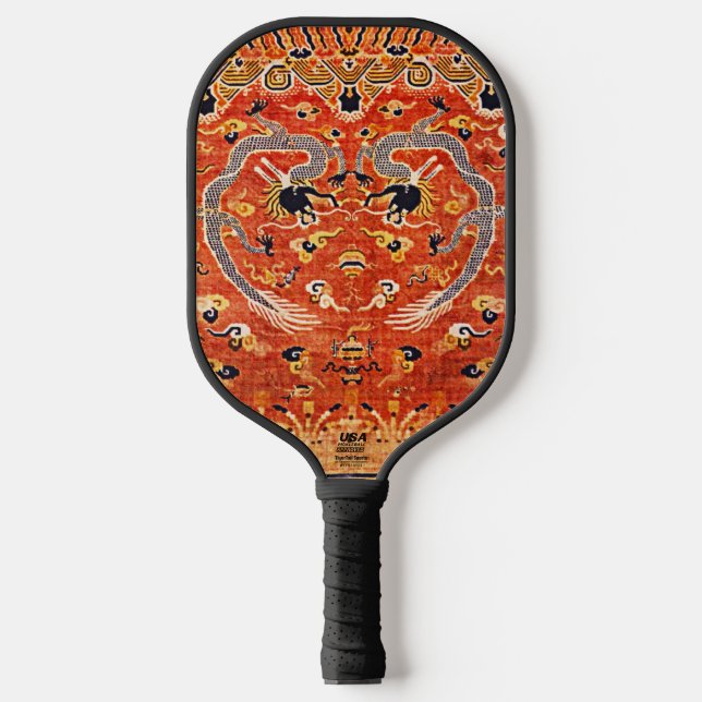 "Vintage Chinese Temple Rug Art" Pickleball Paddle (Front)