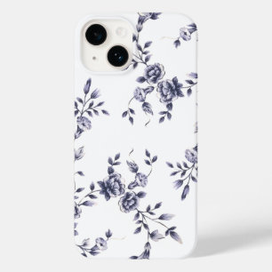 Vintage Chinoiserie Blue & White Floral Pattern Case-Mate iPhone 14 Case