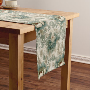Vintage Chinoiserie Floral Seamless Pattern Short Table Runner