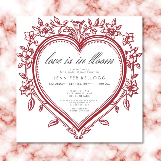 Vintage Chinoiserie Love In Bloom Bridal Shower Invitation (Vintage Chinoiserie Love In Bloom Bridal Shower Invitation)