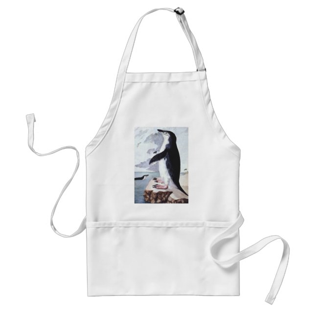 Vintage Chinstrap Penguin, Birds from Antarctica Standard Apron (Front)