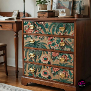 Vintage Chintz Floral Tropical Pattern Decoupage Tissue Paper