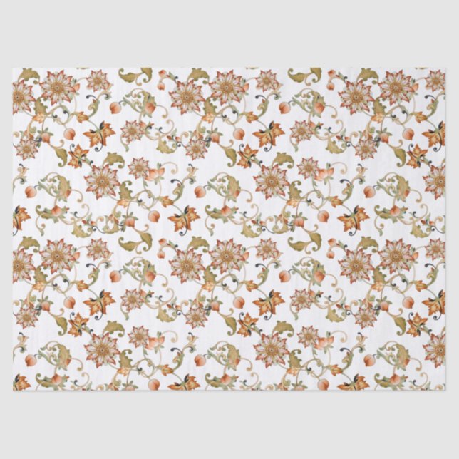 Vintage Chintz Jacobean Wallpaper Design Tissue Tissue Paper (Front)