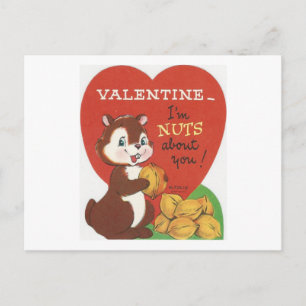 Vintage Chipmunk Valentine Holiday Postcard