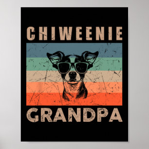 Vintage Chiweenie Dog Grandpa Gifts for Men Fun Gr Poster