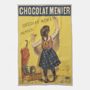 Vintage Chocolat Menier French Poster Bouisset Art Kitchen Towel