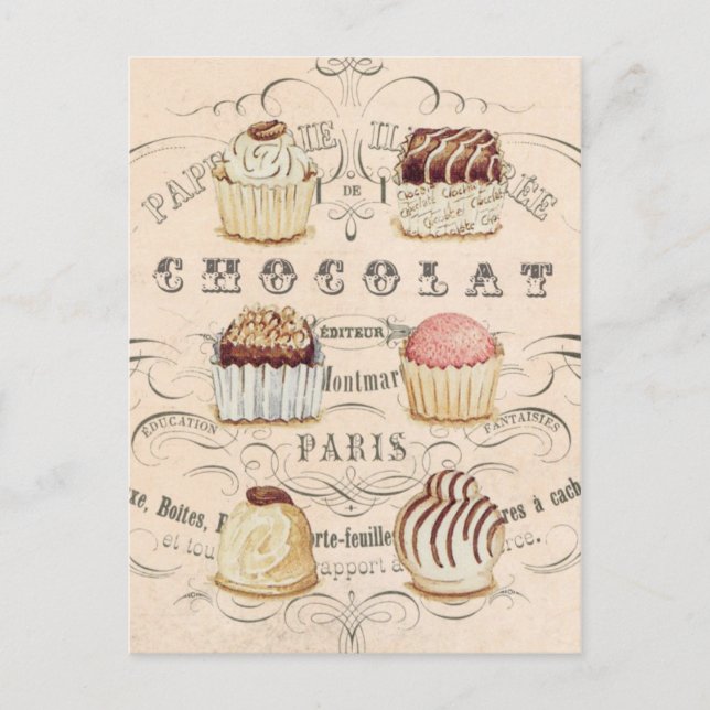 Vintage Chocolat...postcard Postcard (Front)