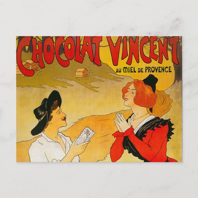 Vintage Chocolat Vincent Ad Postcard (Front)