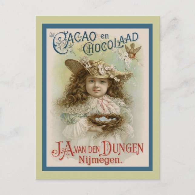 Vintage Chocolate Advertising Postcard (Front)