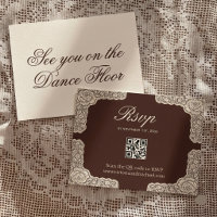 Vintage Chocolate Brown Lace Rose Border Wedding