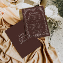 Vintage Chocolate Brown Old Money Wedding Details