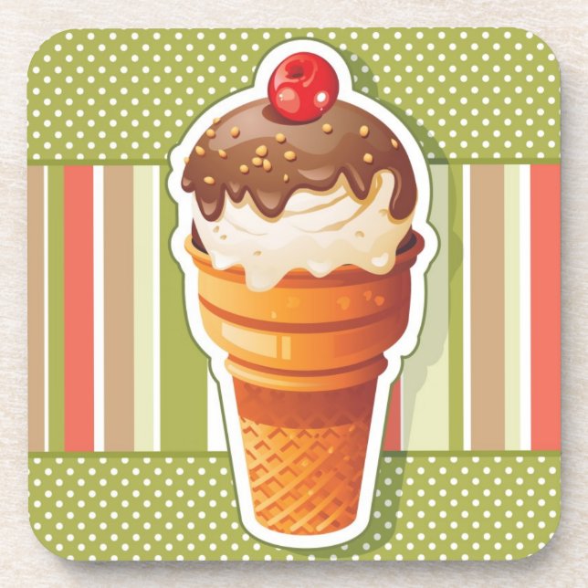 Vintage Chocolate ice cream Coaster (Front)