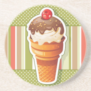 Vintage Chocolate ice cream Coaster