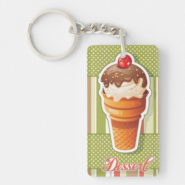 Vintage Chocolate ice cream Keychain (Front)