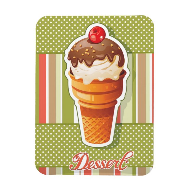 Vintage Chocolate ice cream Magnet (Vertical)