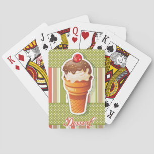 Vintage Chocolate ice cream Playing Cards