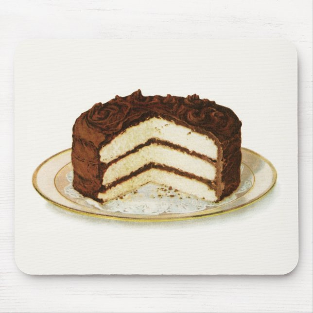 Vintage Chocolate Iced Layer Cake Mousepad (Front)