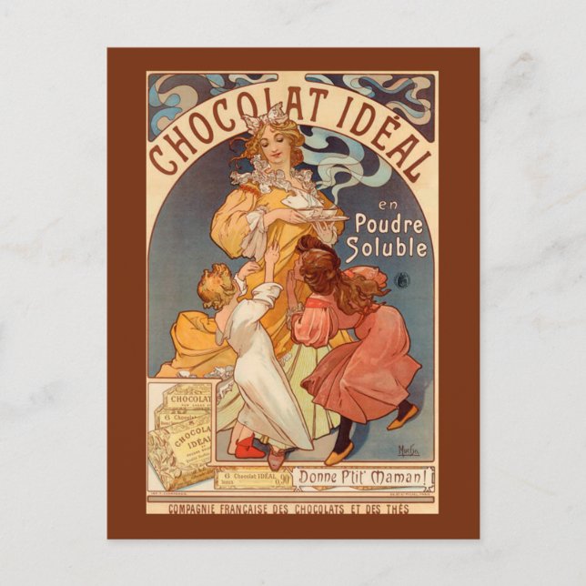 Vintage Chocolate Idéal Advertisement Postcard (Front)