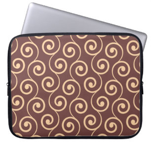 Vintage Chocolate Swirl in Golden Peach Laptop Sleeve