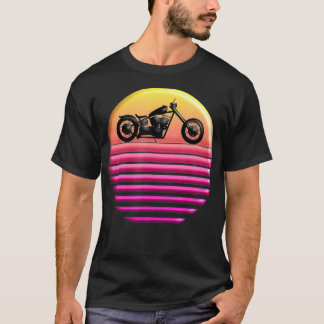 Vintage Chopper Sun 80s Retro Motorcycle  T-Shirt