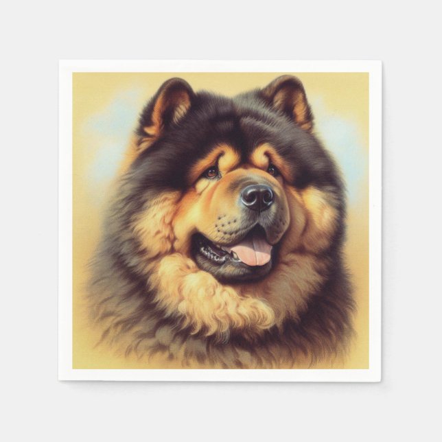 Vintage Chow-Chow Painting Napkin (Front)
