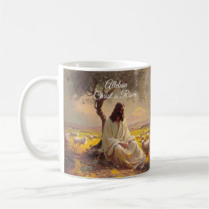 Vintage Christ is Risen Easter Christian Religious Coffee Mug