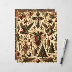 Vintage Christian Christmas Scrapbook Paper