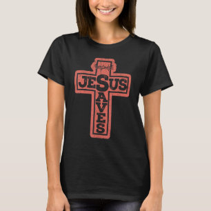 Vintage Christian Cross Jesus Saves T-Shirt