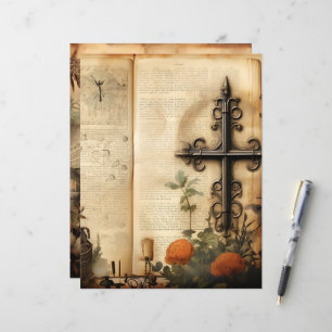 Vintage Christian Ephemera Scrapbook Paper