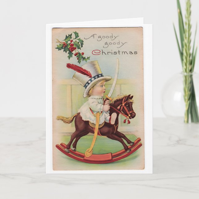 Vintage Christmas 1940s Retro Custom Text Card (Front)
