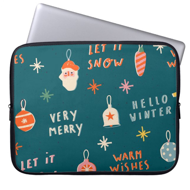 Vintage Christmas 2020: Ornamental Pattern Laptop Sleeve (Front)