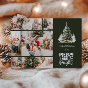 Vintage Christmas 7 Photos Family Celebration Holiday Card