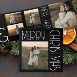 Vintage Christmas Aesthetic Customized Black White Tri-Fold Programme<br><div class="desc">Celebrate the season in style with our Vintage Christmas Aesthetic Customized Black and White Tri-Fold Program. Perfect for those who love the charm of retro Christmas cards, this tri-fold design combines nostalgic elegance with modern personalization. Featuring an 8-family photo collage, this boxed card allows you to showcase cherished memories while...</div>