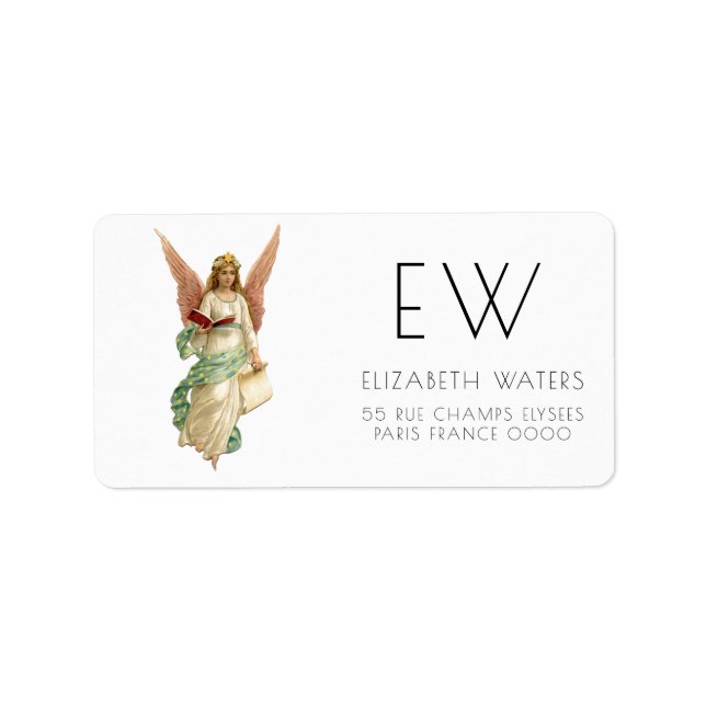 VINTAGE CHRISTMAS ANGEL ADDRESS LABELS (Front)
