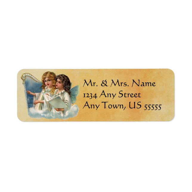 Vintage Christmas Angel Address Labels (Front)
