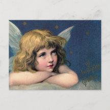 Vintage Christmas Angel and Gold Stars