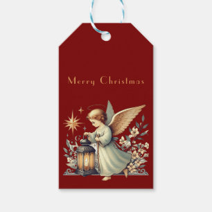  Vintage Christmas Angel and Lantern Gift Tags