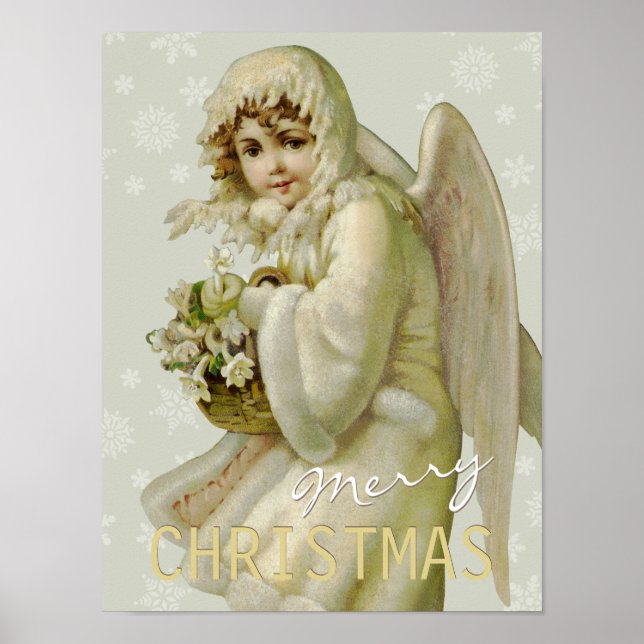 Vintage Christmas angel CC0619 Cardstock Poster (Front)