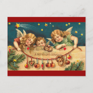 Vintage Christmas - Angel Children Holiday Postcard